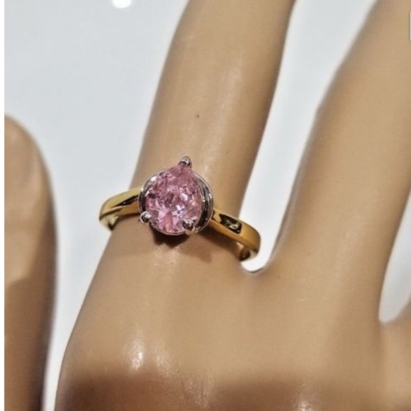 Gold Plated Birthstone October Ring Sizes 7 8 9 -10 Christmas gift - Picture 7 of 10